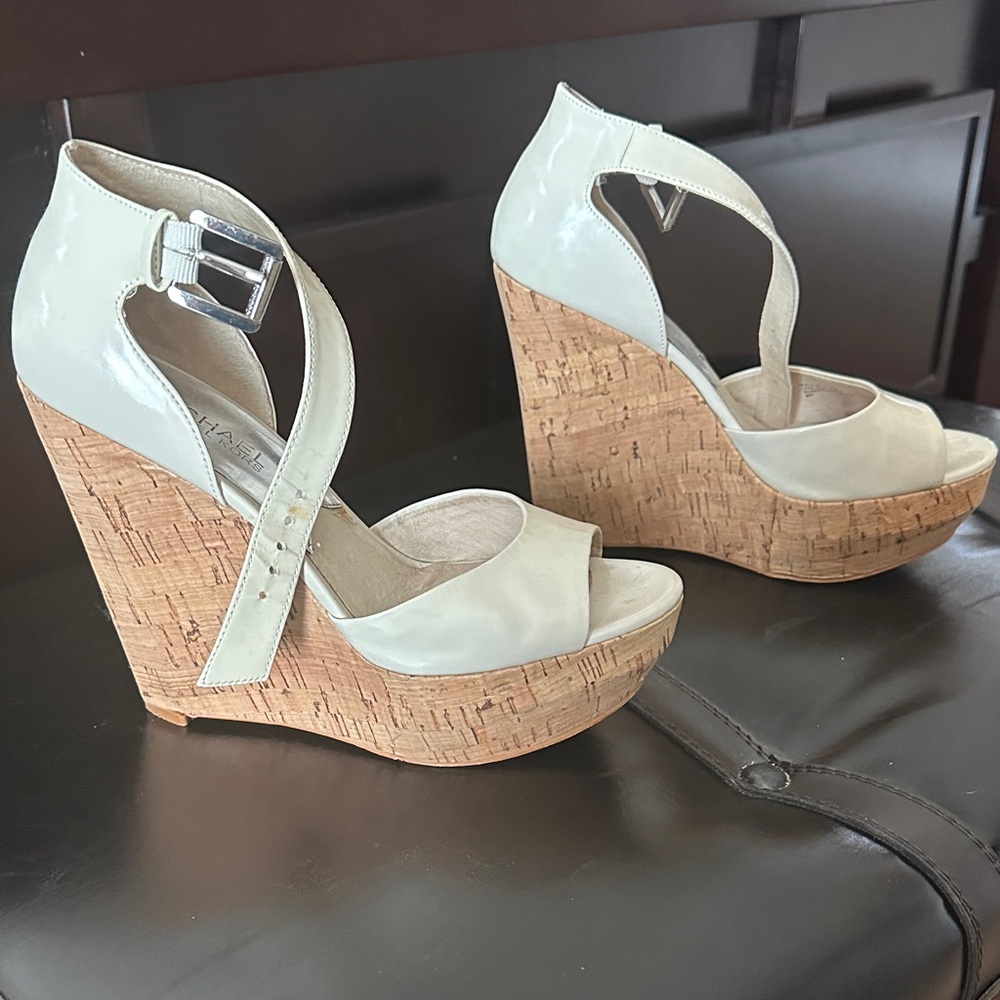 Michael Kors Cream Wedge Sandals